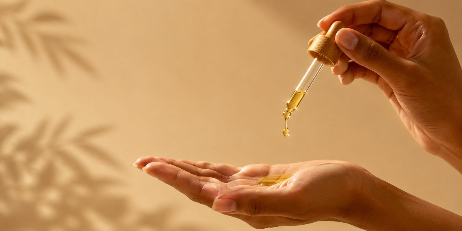 Oil poured into the palm